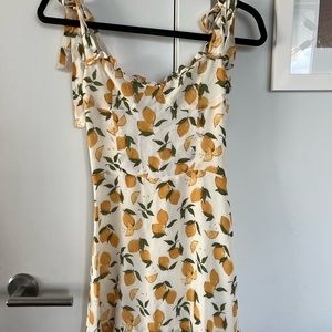 Reformation Christine dress lemon print